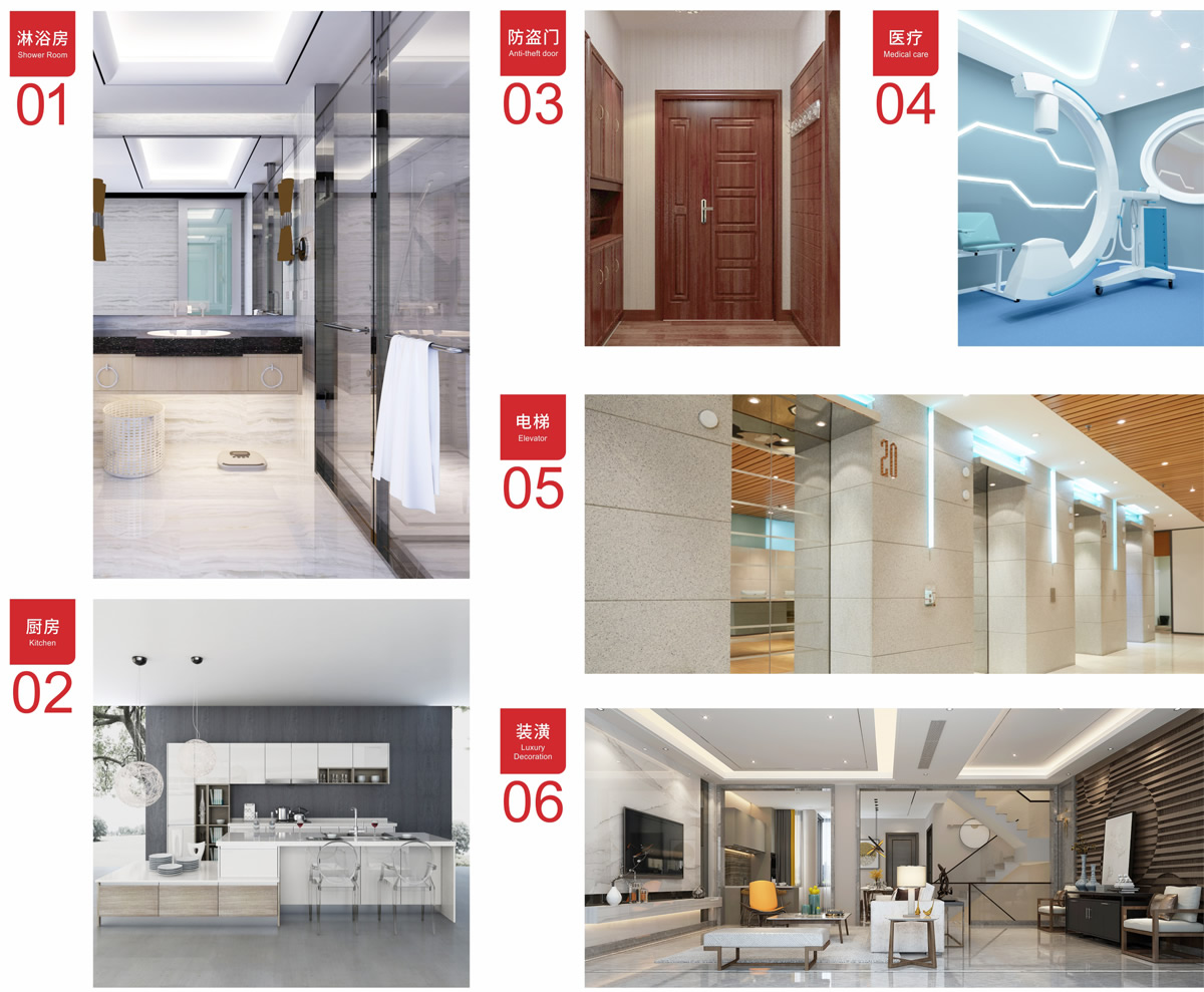 公司產(chǎn)品廣泛適用于裝飾裝潢、電梯、淋浴房、拼接防盜門、廚房設(shè)備、標(biāo)示標(biāo)牌企業(yè)、船舶、醫(yī)療器械等行業(yè)。